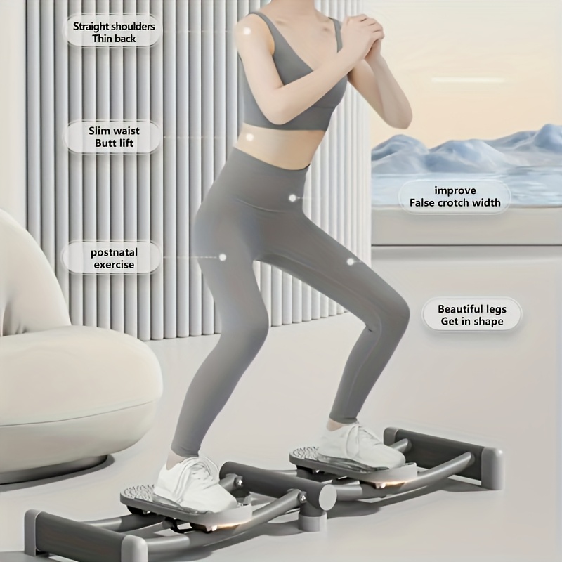 PERFCARE Foldable Leg-Shaping Ski Trainer with Adjustable Handrail Height - Full-Body Workout Machine for Thigh & Inner-Leg Muscle Training, Calves, Waist & Hip-Width Improvement, Space-Saving Home Gym Equipment, Sleek Fitness Gear