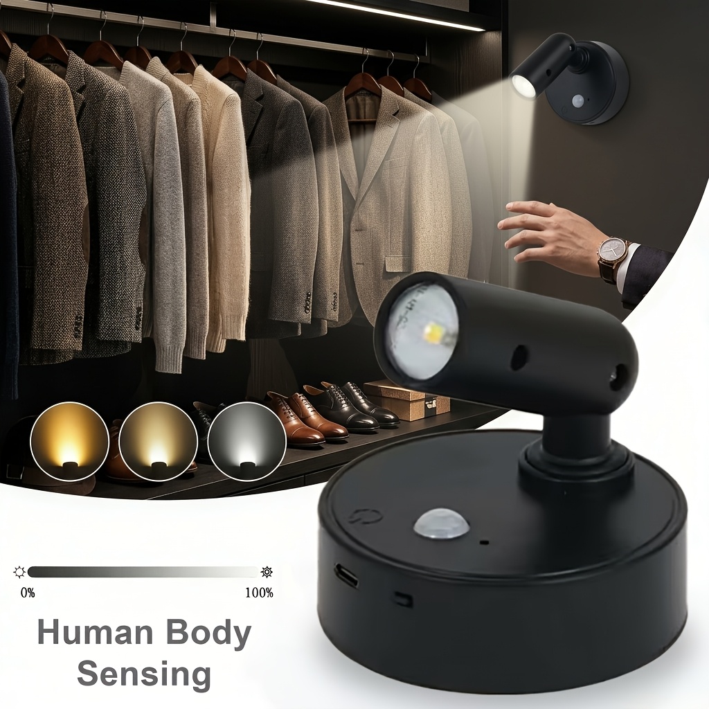 3-Color LED Smart Motion Sensor Light, USB Night Light