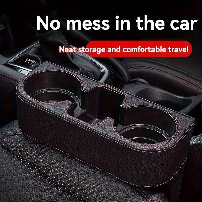 

Car Seat Gap Organizer With Cup Holders, Pu Leather Car Storage Box For And Comfortable Travel