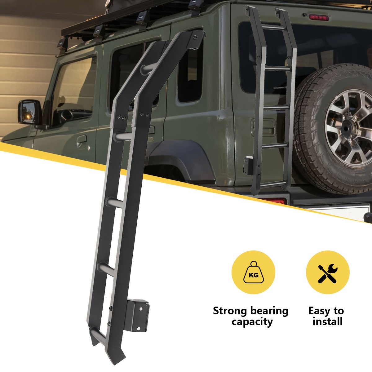 Car Rear Tail Door Ladder Climbing Black Fits For 2019+