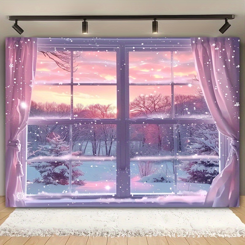 

Christmas Backdrop - & Purple , Polyester, For Decor, , Live , And (39x59" / 70.8x90.5")