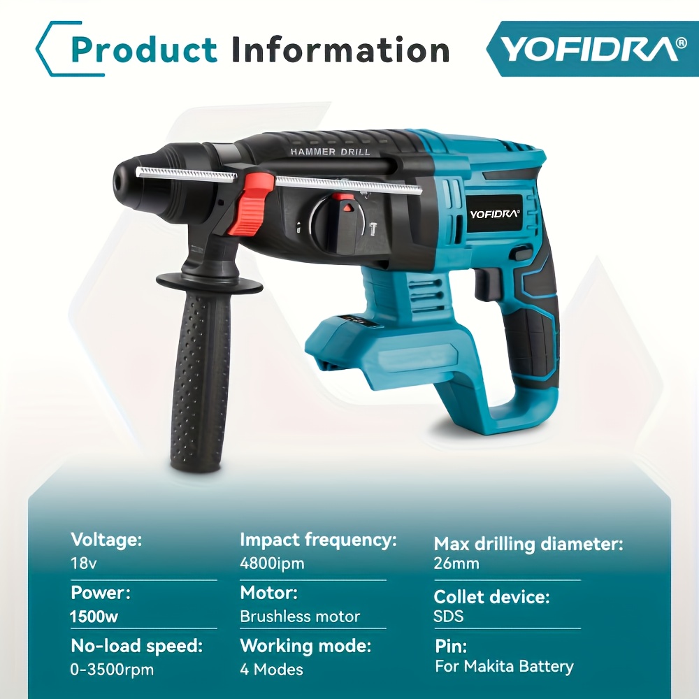 Accuboormachine Set met Borstelloze Motor Compatibel met YOFIDRA Accu's