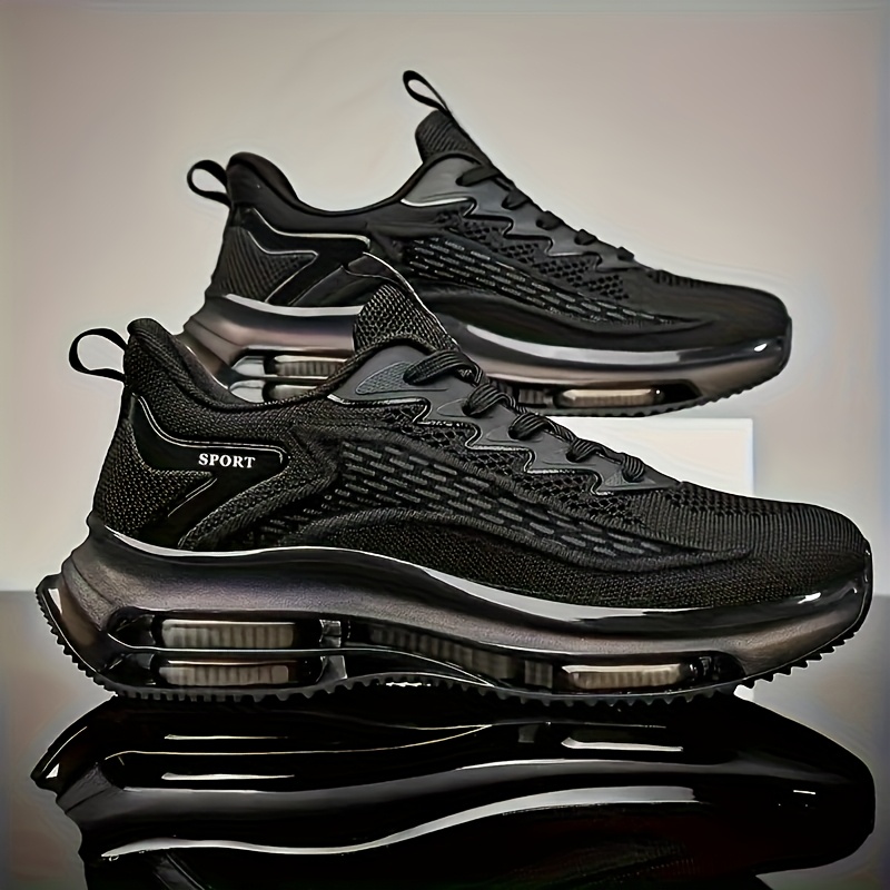 Men'S Low Top Road Running Shoes, Fabric Upper, Lace-Up Closure, TPU Sole, Solid Color, for Universal