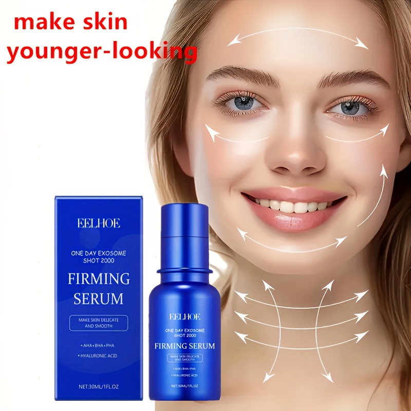 EELHOE Sérum Essentiel Raffermissant - Formule Hydratante et Équilibrante avec Acide Hyaluronique, Acides Alpha Hydroxy et Vitamines C et E - Lisse les Lignes Finement, les Crows Feet - Cadeau Idéal pour la Fête des Mères, 30ml/1fl.oz, Essentiels de Soins de la Peau | Soins de la Peau Rafraîchissants | Sérum Hydratant