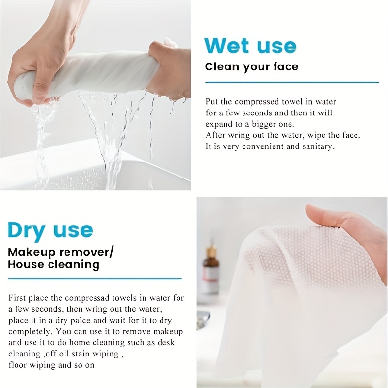 100pcs Compressed Towels, Portable and Individually Packed, Thickened Hand Towels, Suitable for Both Wet and Dry Use, Ideal for Home, Travel, and Camping