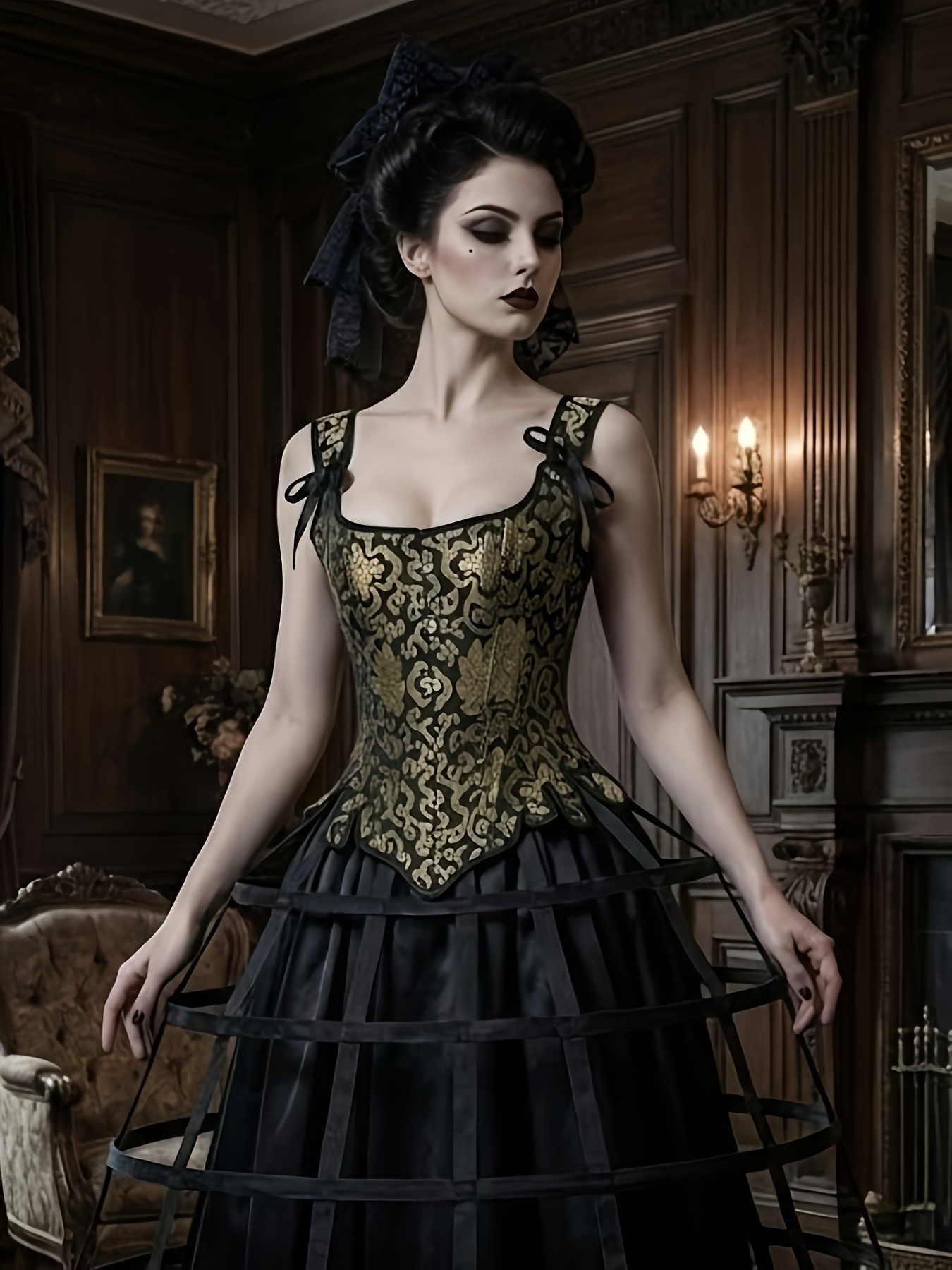 slim fit dress slacks Victorian Steampunk Corset Top and Skirt