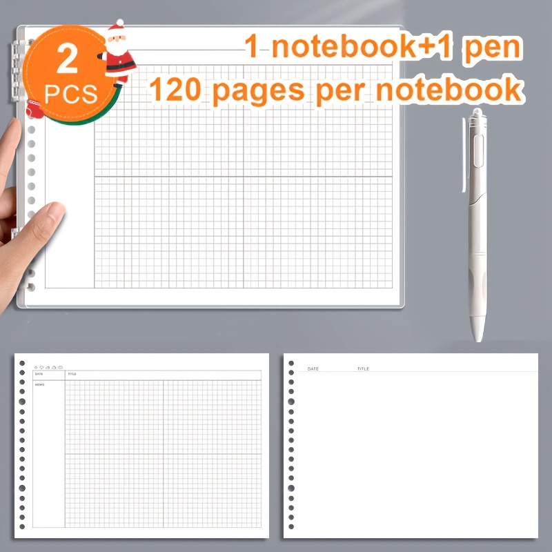 TEMU 2 pièces Ensemble de Papeterie : 1 Carnet de Cartes Mentales Spirale + 1 Stylo, Carnet Spirale, Carnet de Planification de , 120 Pages par