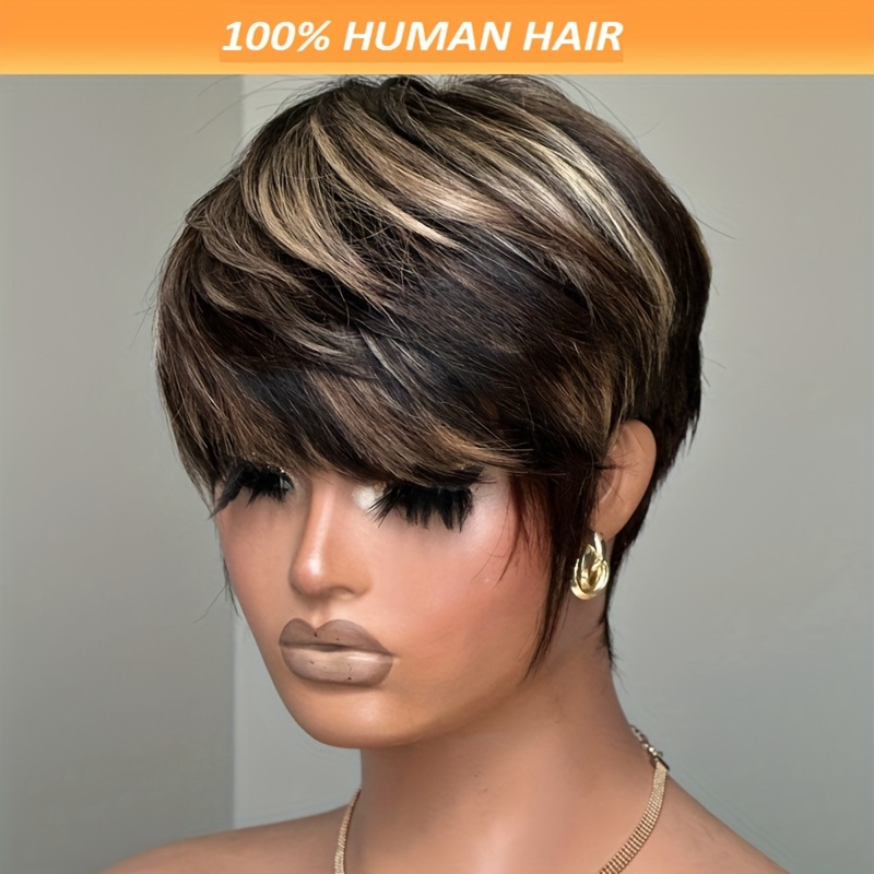 

Chic Cut Wig For Women - 6-inch Short Layered Brazilian Hair, 180% Density, Full Machine-made, Straight Style, Halloween & Cosplay