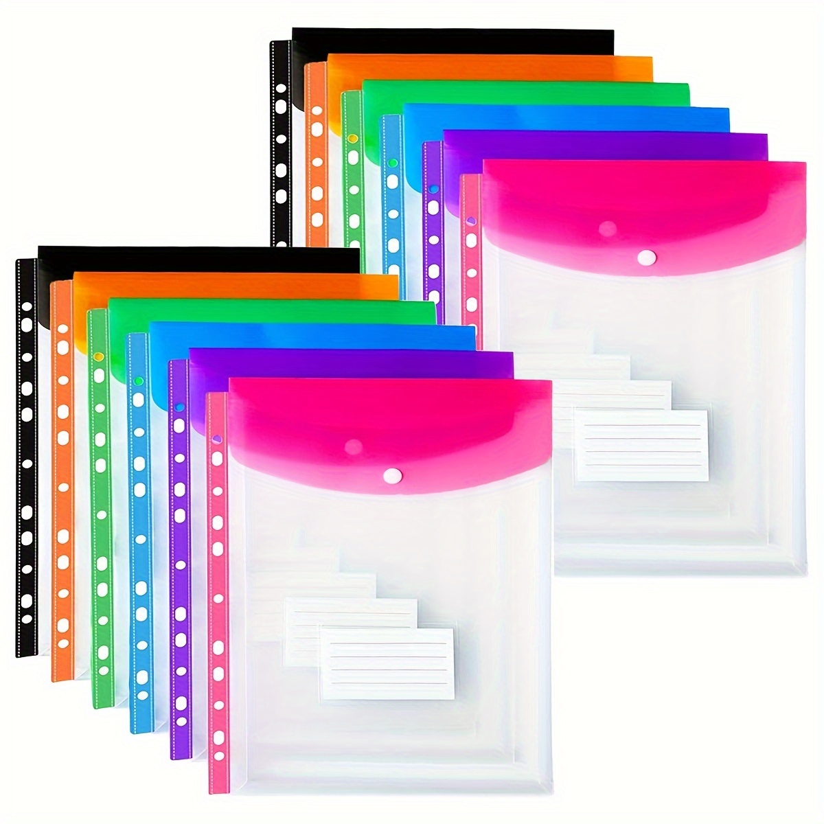 12pcs binder separators 6pcs a4 file folder separators with snap suitable for 2 3 4 11 ring binders removable end markers 6 colors