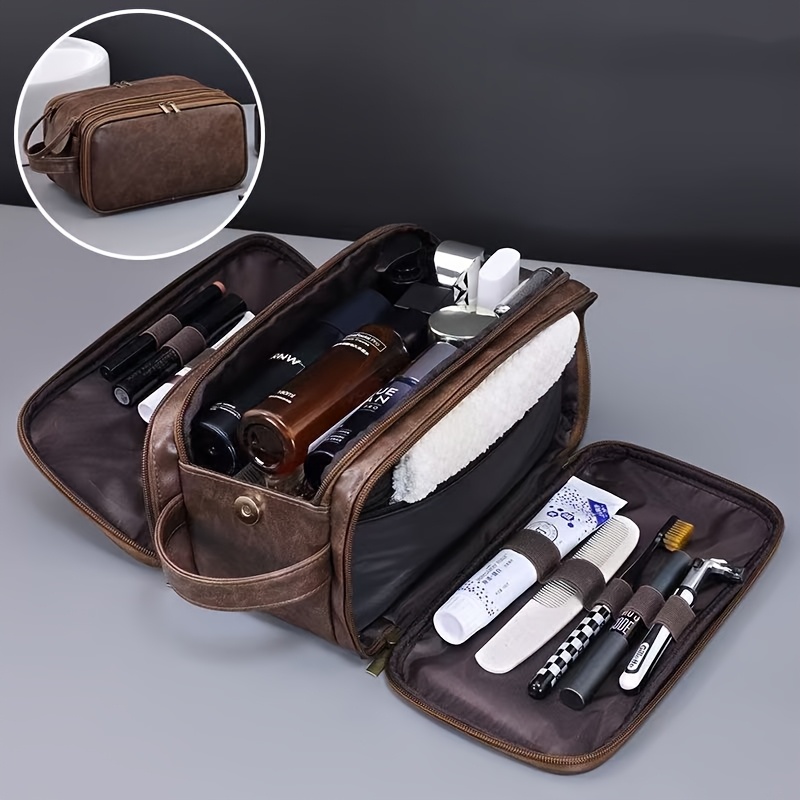 TEMU Toiletry Bag For Men, Travel Essentials Shaving Dopp Kit, Mens Travel Bag Toiletries Organizer Case For Grooming, Cosmetic Bag Pouch
