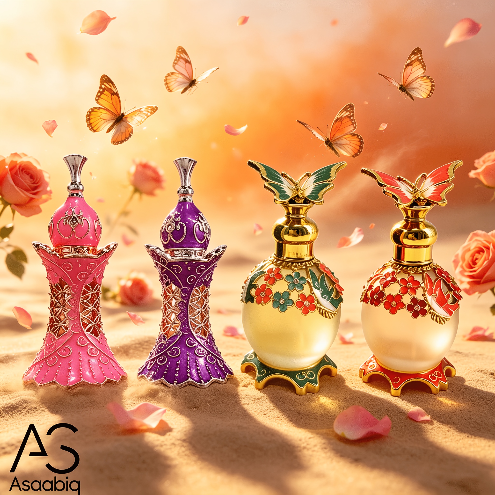 Image of + Dance Skirt 4pcs Essential Oil Set As Perfume In Orange, Green, Pink, And Purple | 40ml | Orange: Gourmand | Green: Floral | Pink: Floral Oriental | Purple: Rose | 1 Bottle, , Exotic
