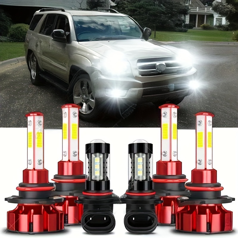 

9005/ Hb3+9145 Fit For Toyota-4runner 2003-2005 Led Car Bulbs Kit, 9005/ Hb3+9145 100w 6000k 9000lm, Fit Beam, Fog Lights , Pack Of 6