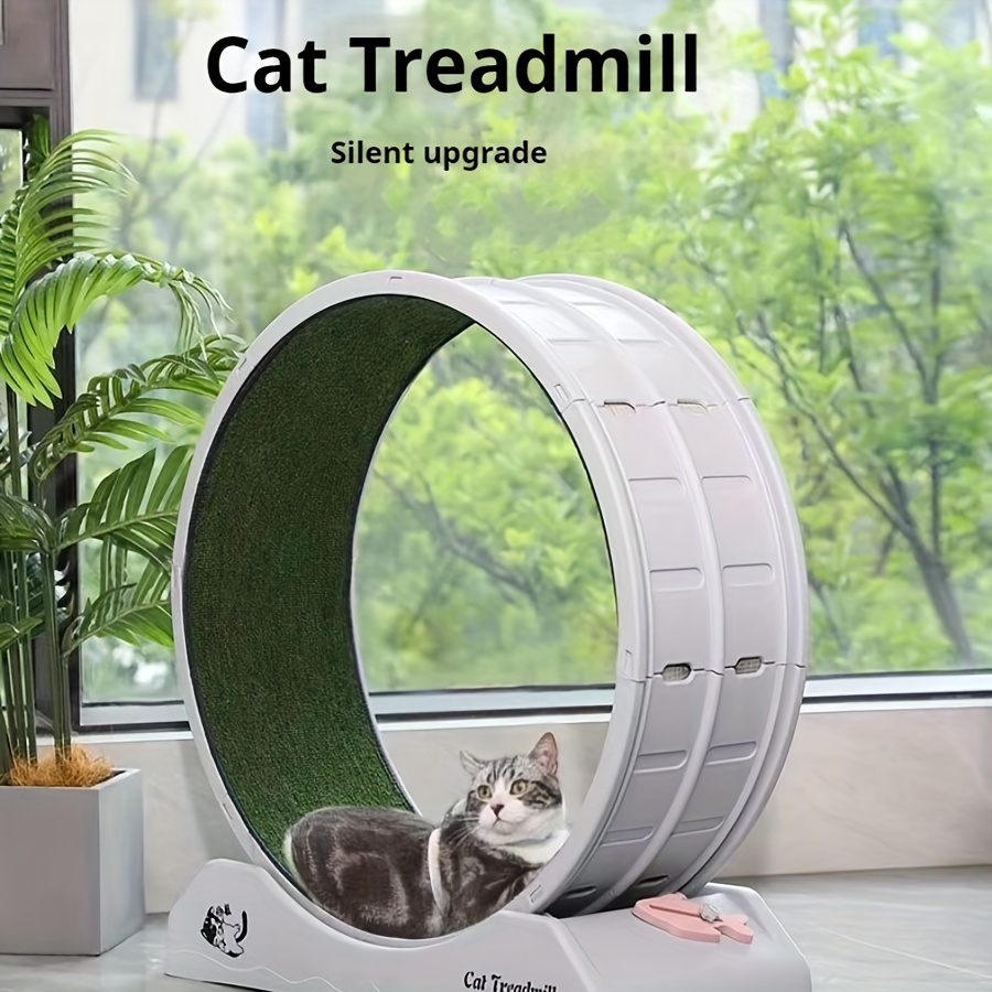 

agilityarmor" Interactive Cat Treadmill - Durable Plastic, Battery-free Operation For Indoor Cats