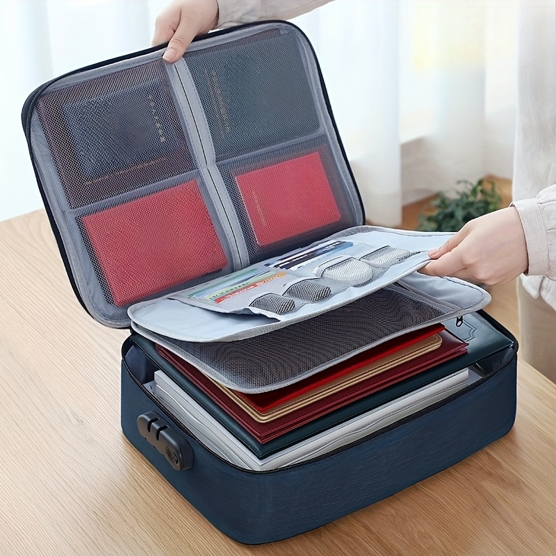 Multifunctional Document Organizer, Large Capacity Travel Bag File Archive Bag Travel Document Bag 1pc
