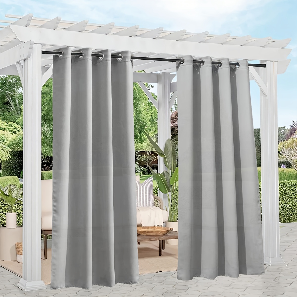 Tenda Da Esterno Rosnek Beige, 243x132 Cm, Impermeabile E Antiventro, Con Occhielli In Acciaio E Fondo Zavorrato, Per Balcone E Terrazzo - 4