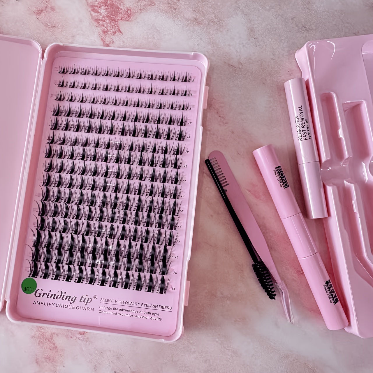 Image of 180pcs 180d/360d Wispy Natural Fluffy Eyelash Extensions Suitable For Women, D Individual Cluster Lashes With Volume, Diy False Lash Clusters For Daily Use, Parties, Anime Lash Kit