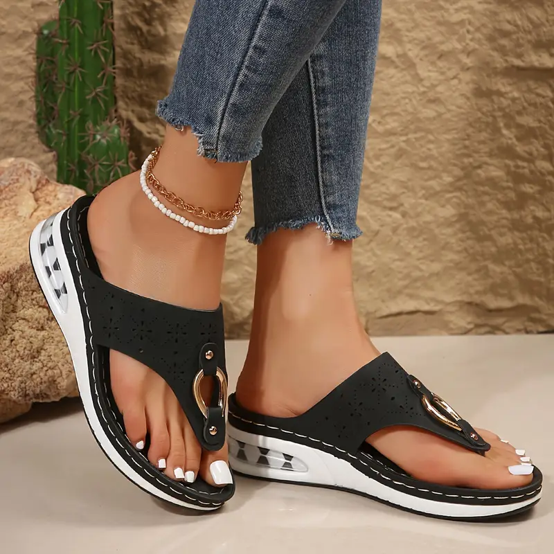 women s solid color platform sandals slip soft sole summer 2