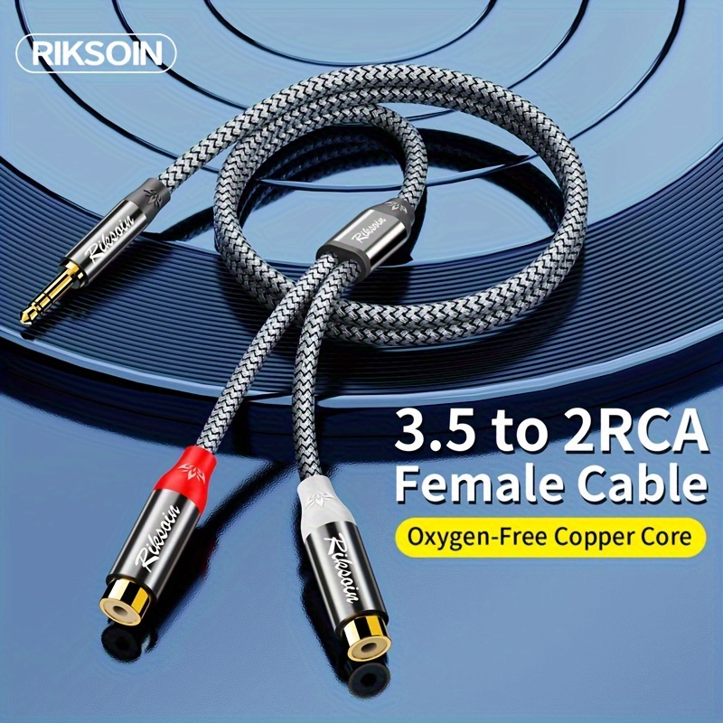 Male To 2 Rca Male Audio Connector To Dual Rca Splitter - Temu