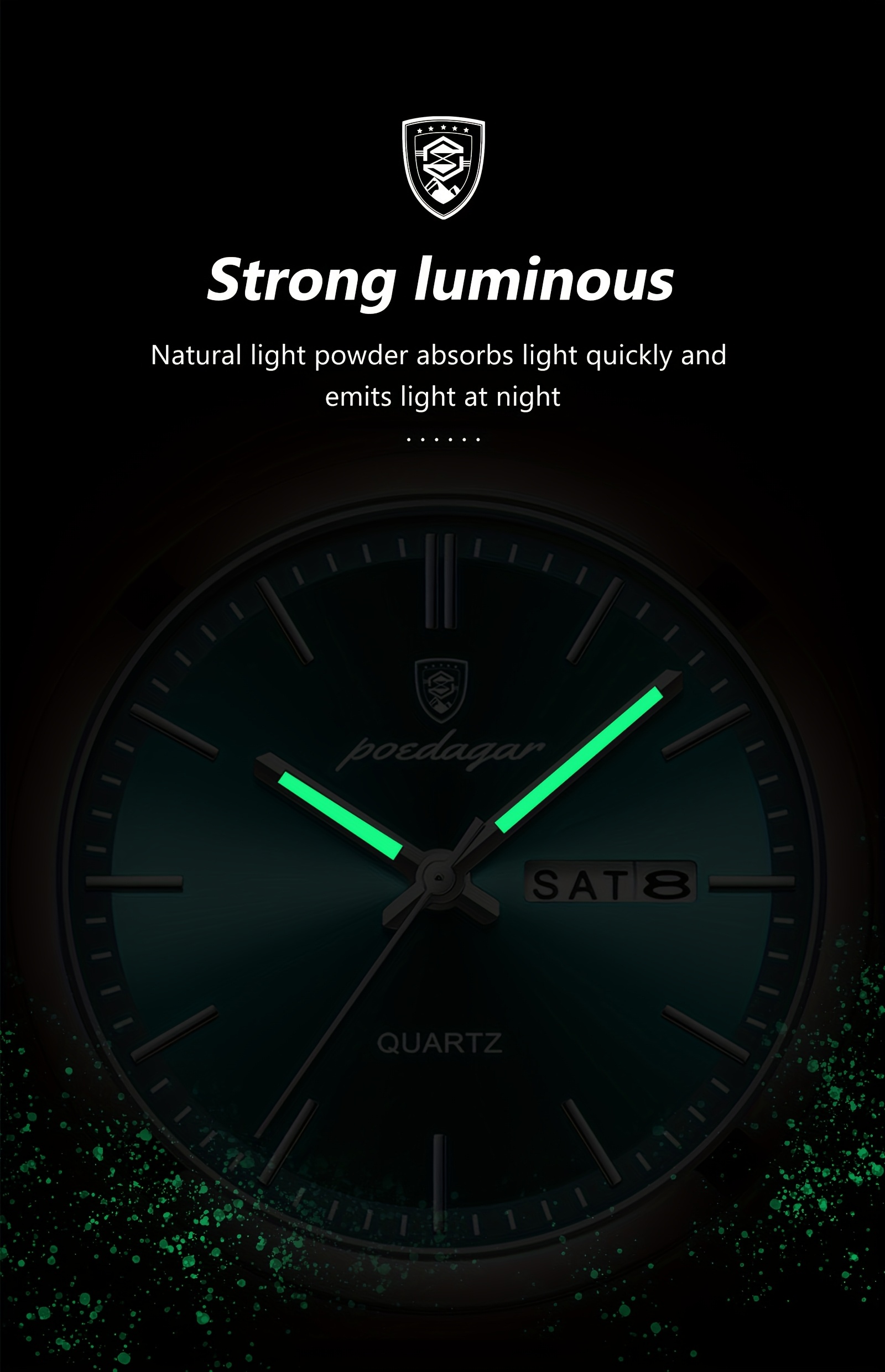   waterproof luminous calendar exceeding   stainless steel mens watch youth business   korean trend quartz wristwatch Product details 6