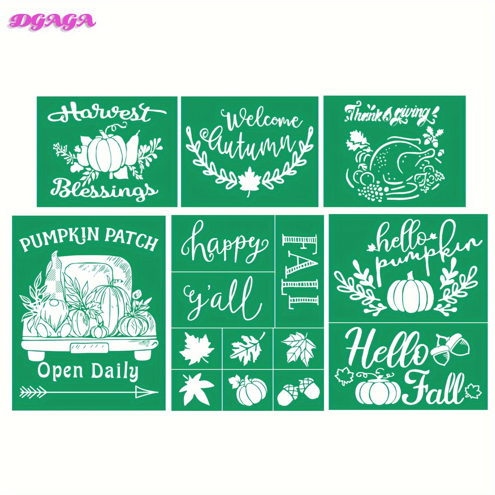 

Dgag 6 Set Fall Theme Silk Screen Stencils Reusable Self Adhesive Chalk Mesh Stencils Silkscreen Pattern Stencil For Autumn Decoration, Diy Farmhouse Wood Signs