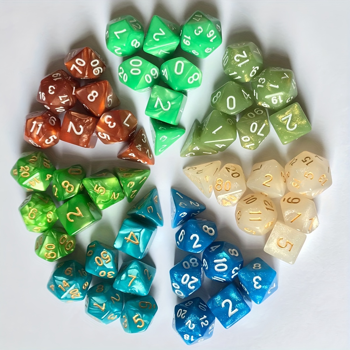 Acrylic Dice Set For And Trpg, 7-piece Polyhedral Gaming Dice Set With ...