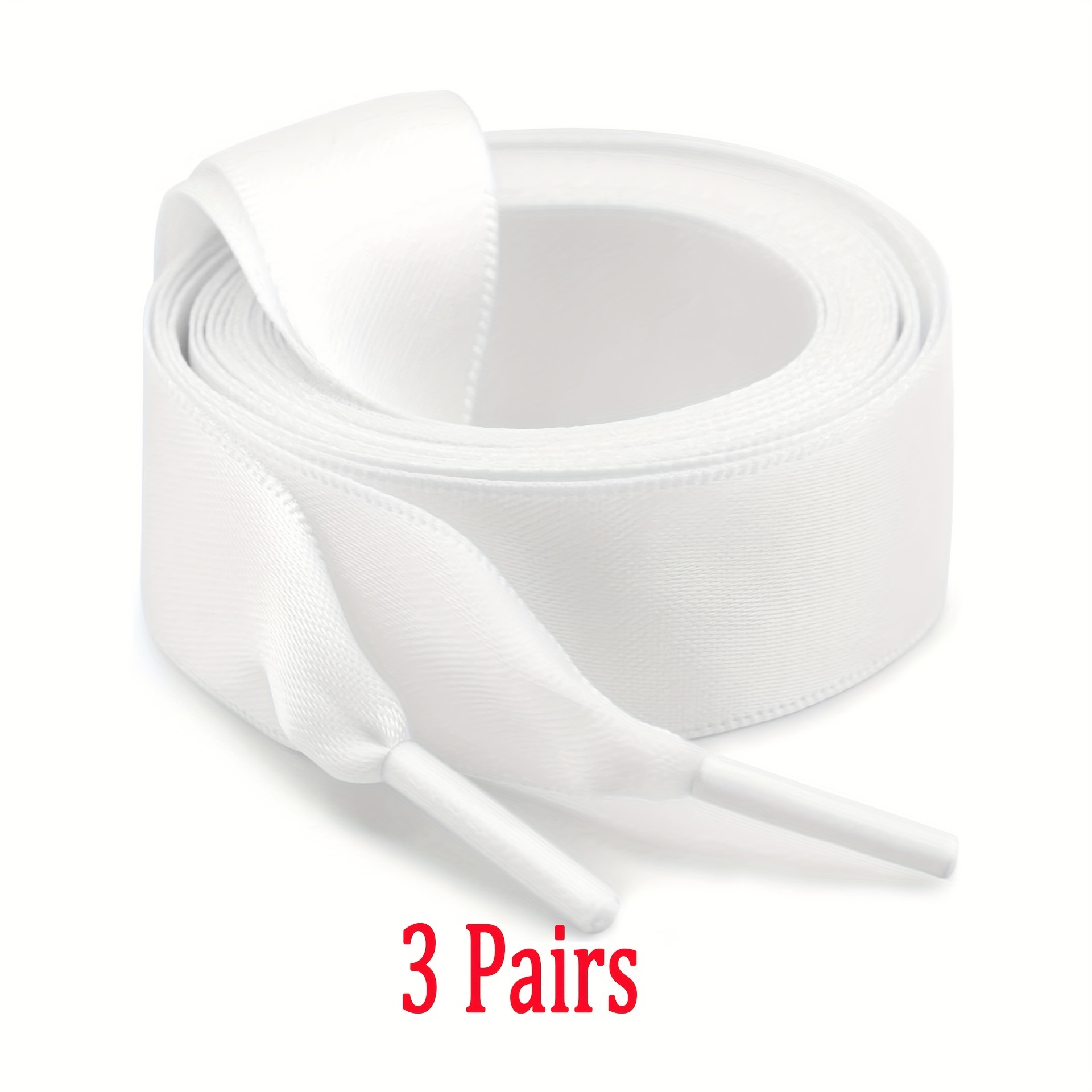   3er-set seiden-satinband schnürsenkel - bunt, flach &   für sneaker und stiefel, maschinenwaschbar