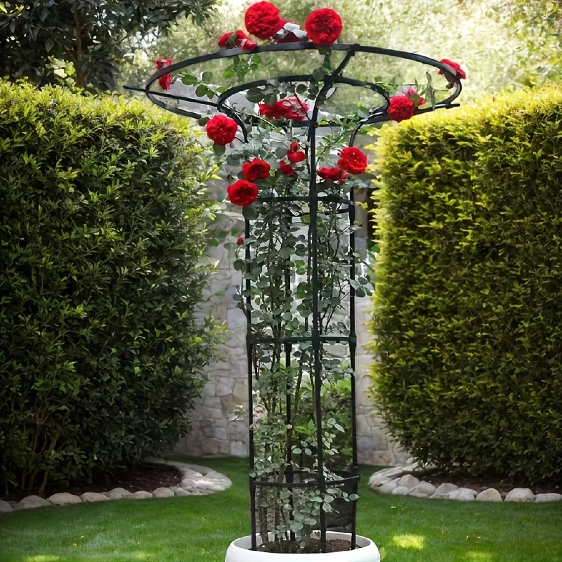 garden plant climbing trellise cold plastic coated rust proof frame horticultural planting artistic building plant climbing trellise suitable for indoor rose   tomato climbing plant stand vertical garden decorative plant support frame