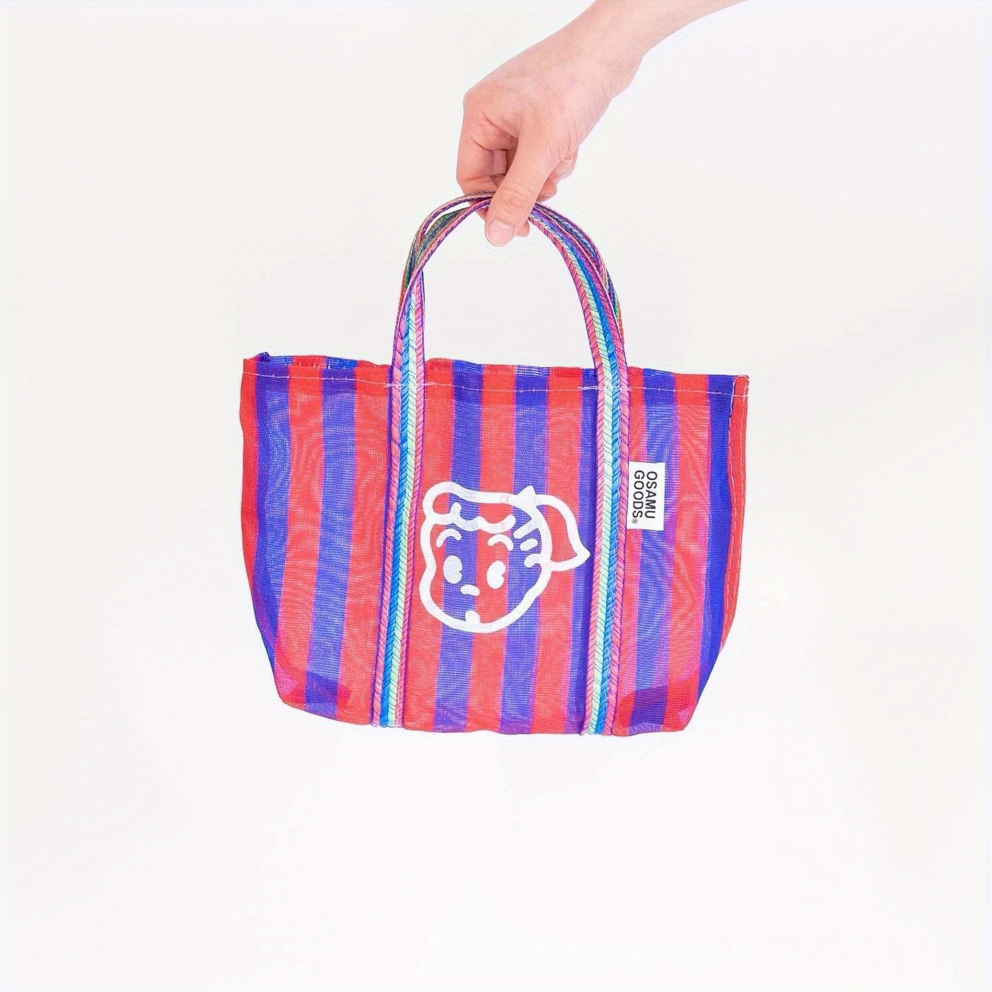 TEMU 【原田治風】メッシュ付き かわいい ミニトートバッグ トレンド 多用途 ショルダーバッグ カジュアル ショッピングトート