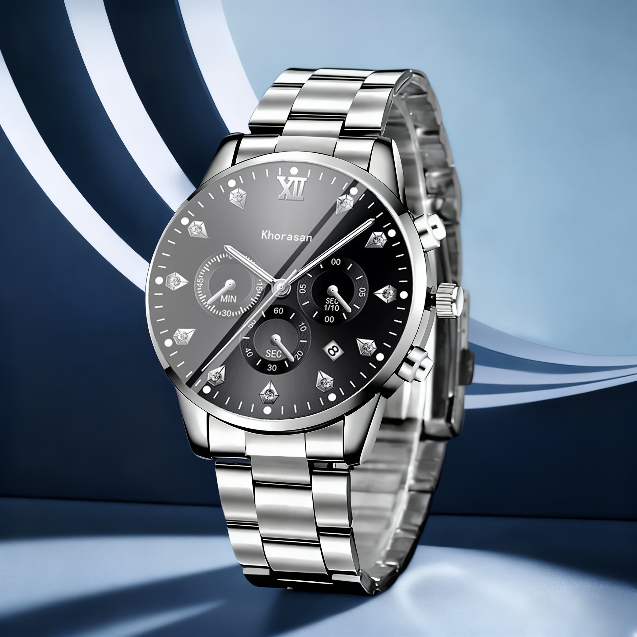 4pcs Fashion Business Style Men's Watch Set