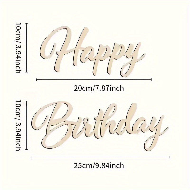 1pc, Wooden Happy Birthday Sign Wood Crafts - Block Letter Decoration For Home Wall Party Decor Photography Props