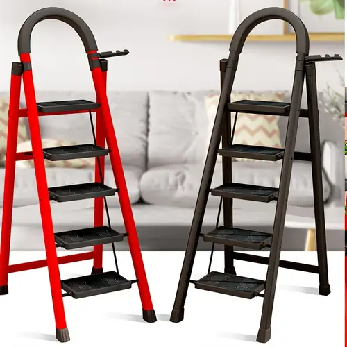 4 step portable ladder of bearing up to 500 sturdy with handle folding step stool easy to fold and store lightweight suitable for home rv office and outdoor use