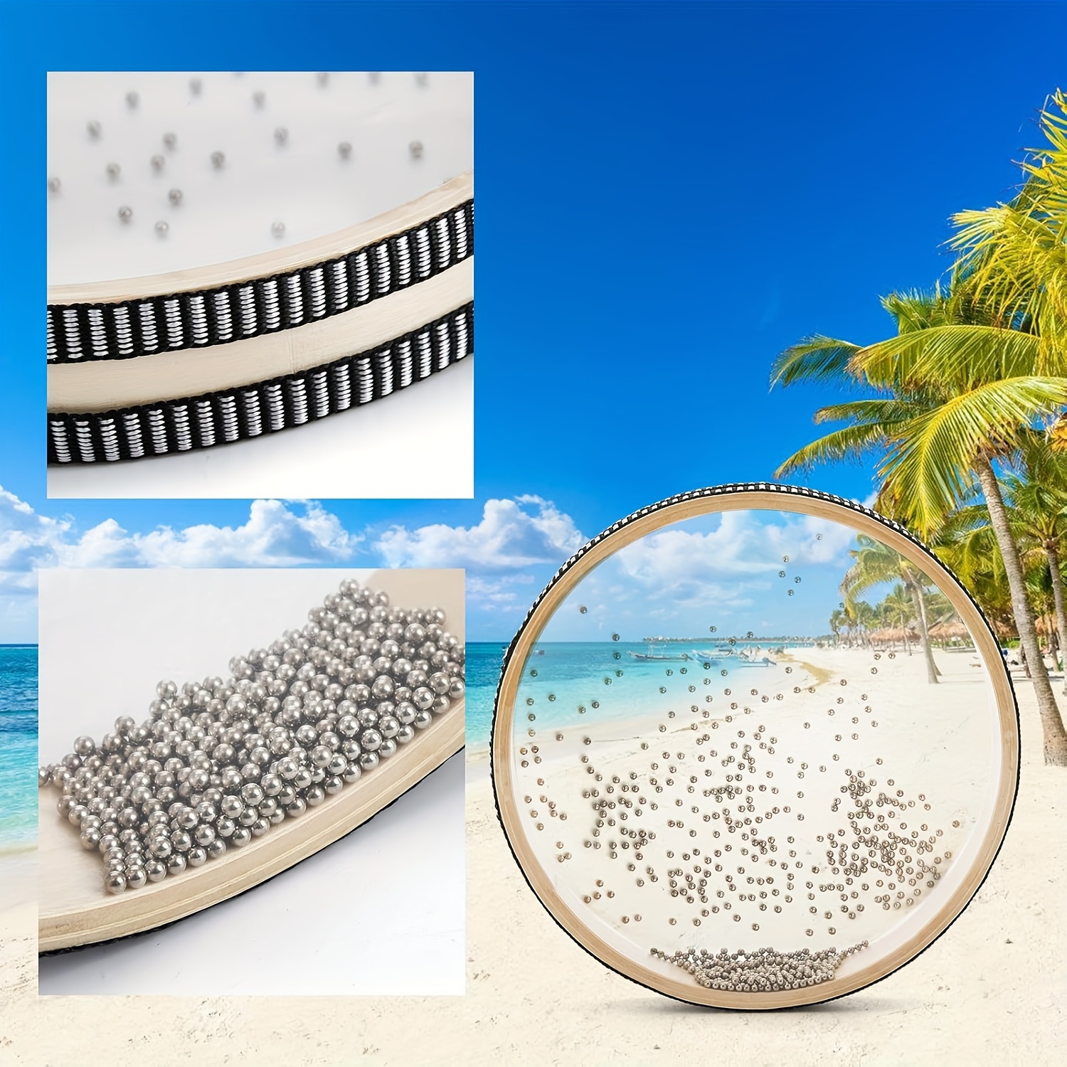 Ocean Wave Drum - Natural Sound Instrument for Relaxation, Meditation, Mindfulness & Yoga - White