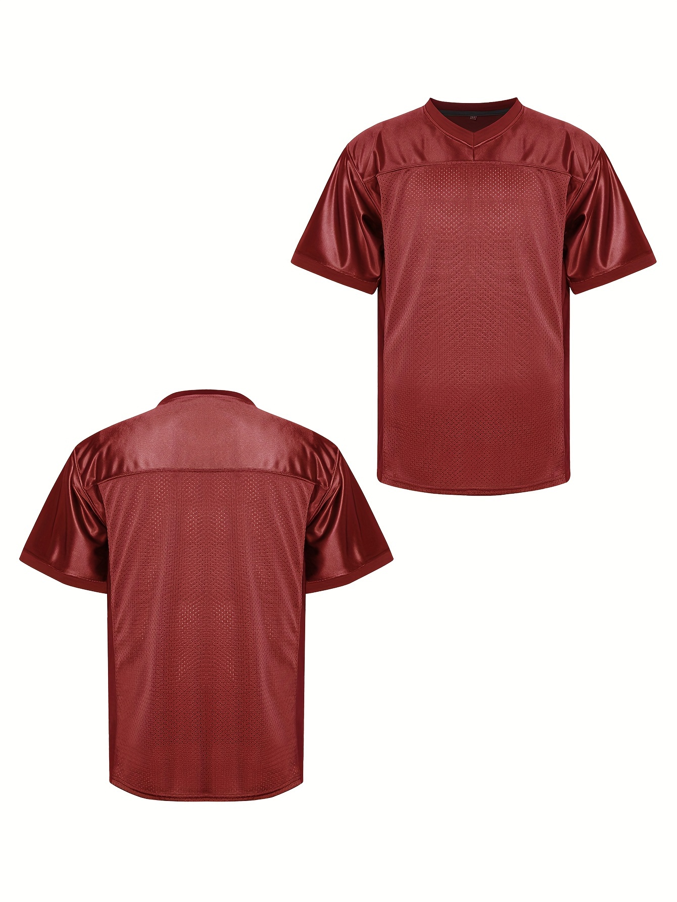 Polyester Sports Jerseys for Adults V-Neck Stretch Knit Fabric, Solid  Color with Braid Detail, Loose Fit Casual/Training/Outdoor Baseball