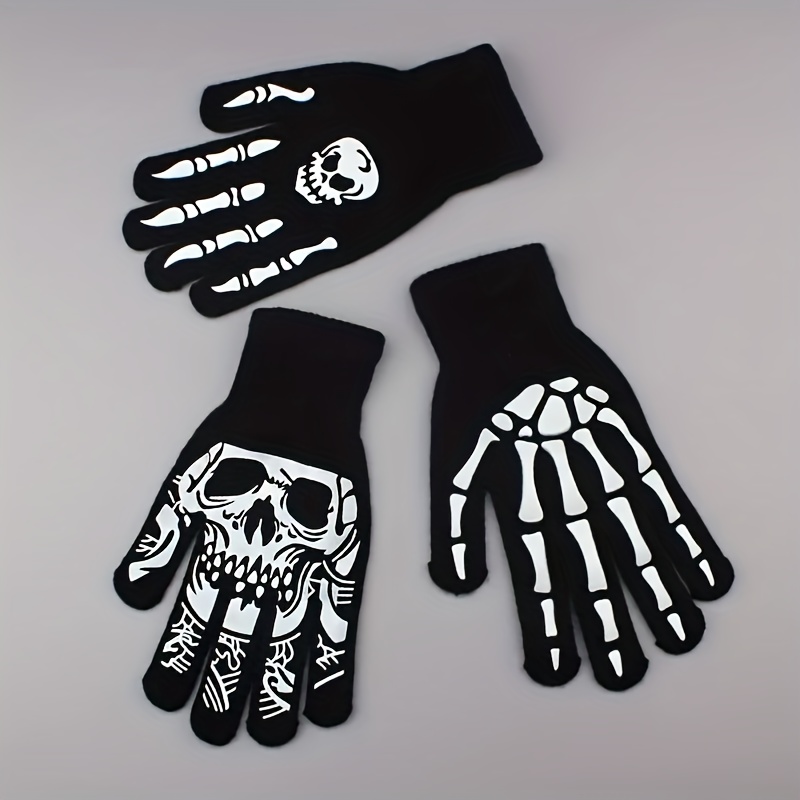 a pair of skeleton themed gloves stretchy and stylish couple gloves   halloween costumes parties and themed events
