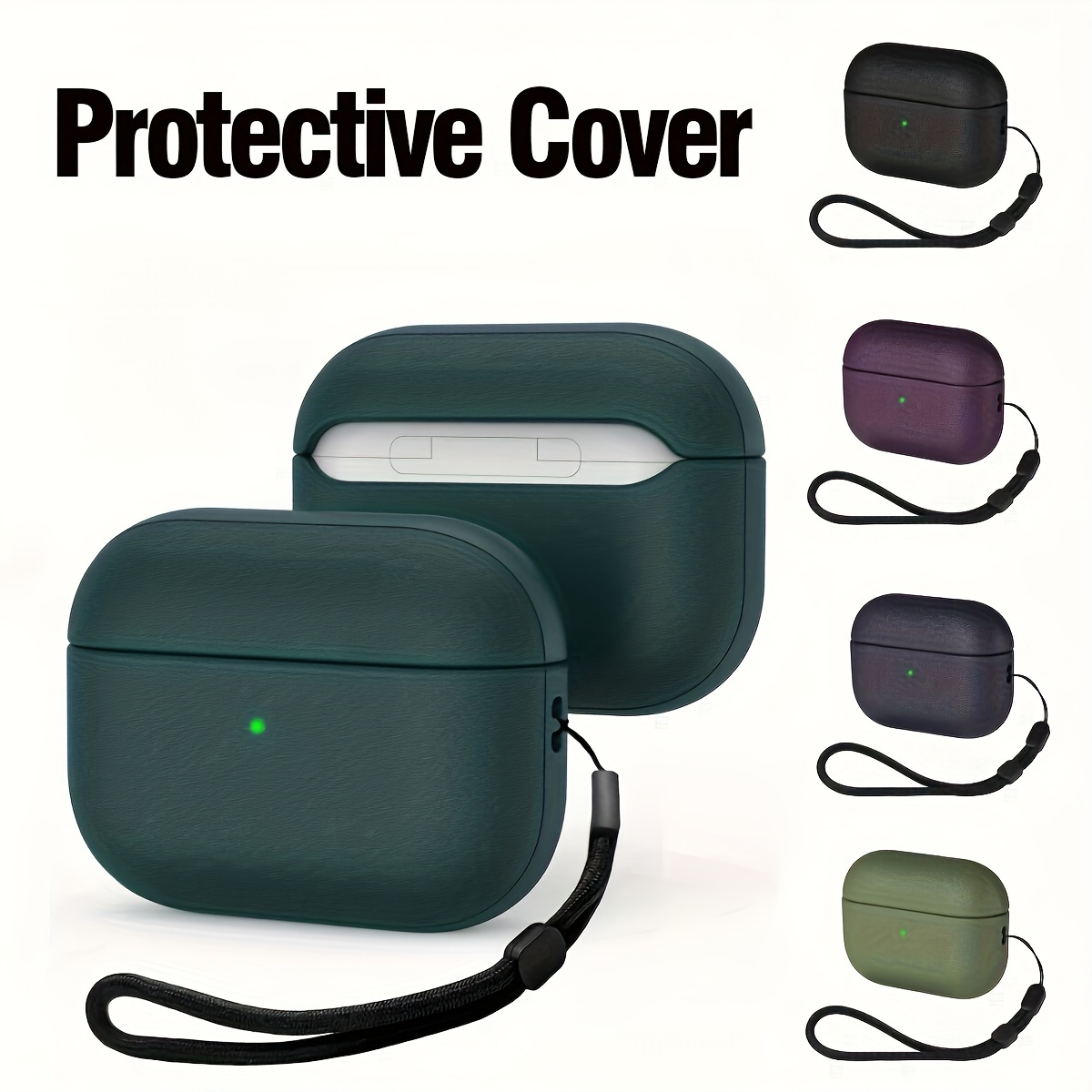 

Premium Artificial Leather Protective Cover For Airpods Pro 2/3 - 2022 2nd Gen Case With Lanyard