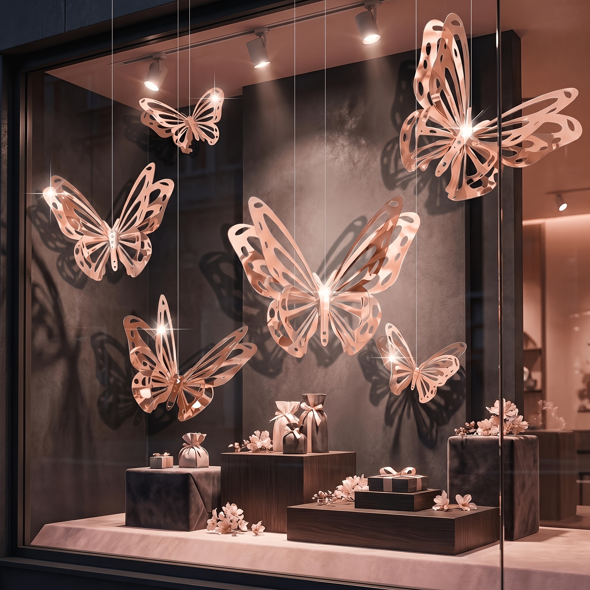 6 piezas, decoraciones colgantes de mariposas   de   capa con láser  , decoración de   de mariposas   3d, decoraciones colgantes de mariposas para  , temática de princesa, adornos colgantes para  , boda y baby shower con temática de mariposas