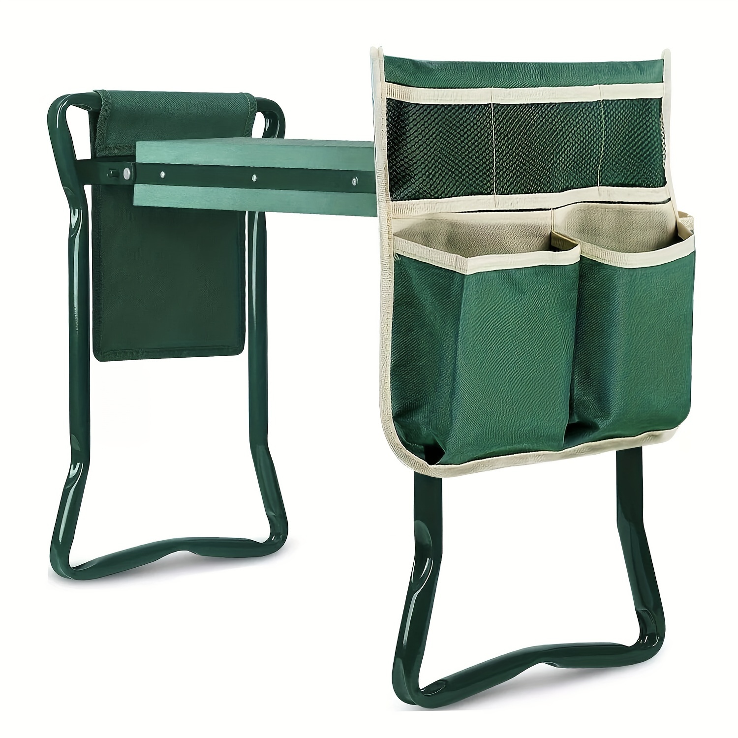 3pcs-collapsible Garden Kneeling Stool And Tool Bag - Portable Outdoor Garden Kneeling Cushion And Seat For Patio Planting And Lawn Care, Sturdy , Non-slip Feet And Waterproof Cushions