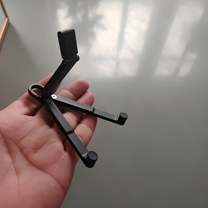 Image of Foldable Mini Keychain Phone Stand Spring Hook Portable Travel Cell Phone Holder Compatible With Iphone All Smartphones Up To 8 Inches