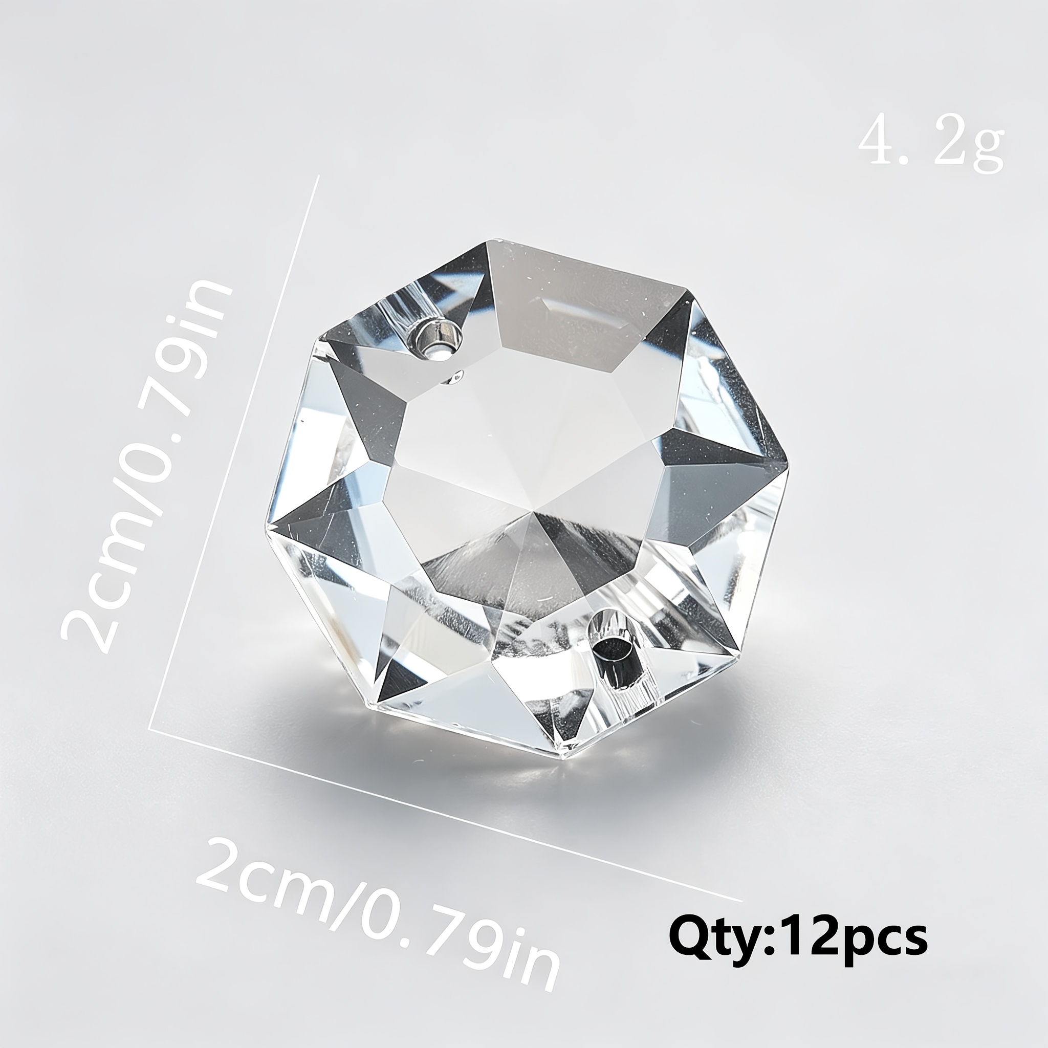 TEMU Lot de 12 prismes en verre K9 transparent - Perles décoratives pour , attrape-soleil pour fenêtre, pendentifs irréguliers pour mariage et maison