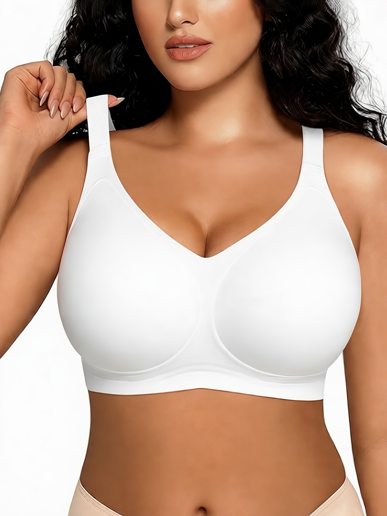 plus size womens full coverage seamless wire   wide strap no underwire comfortable   size lingerie for   posture friendly hand washable
