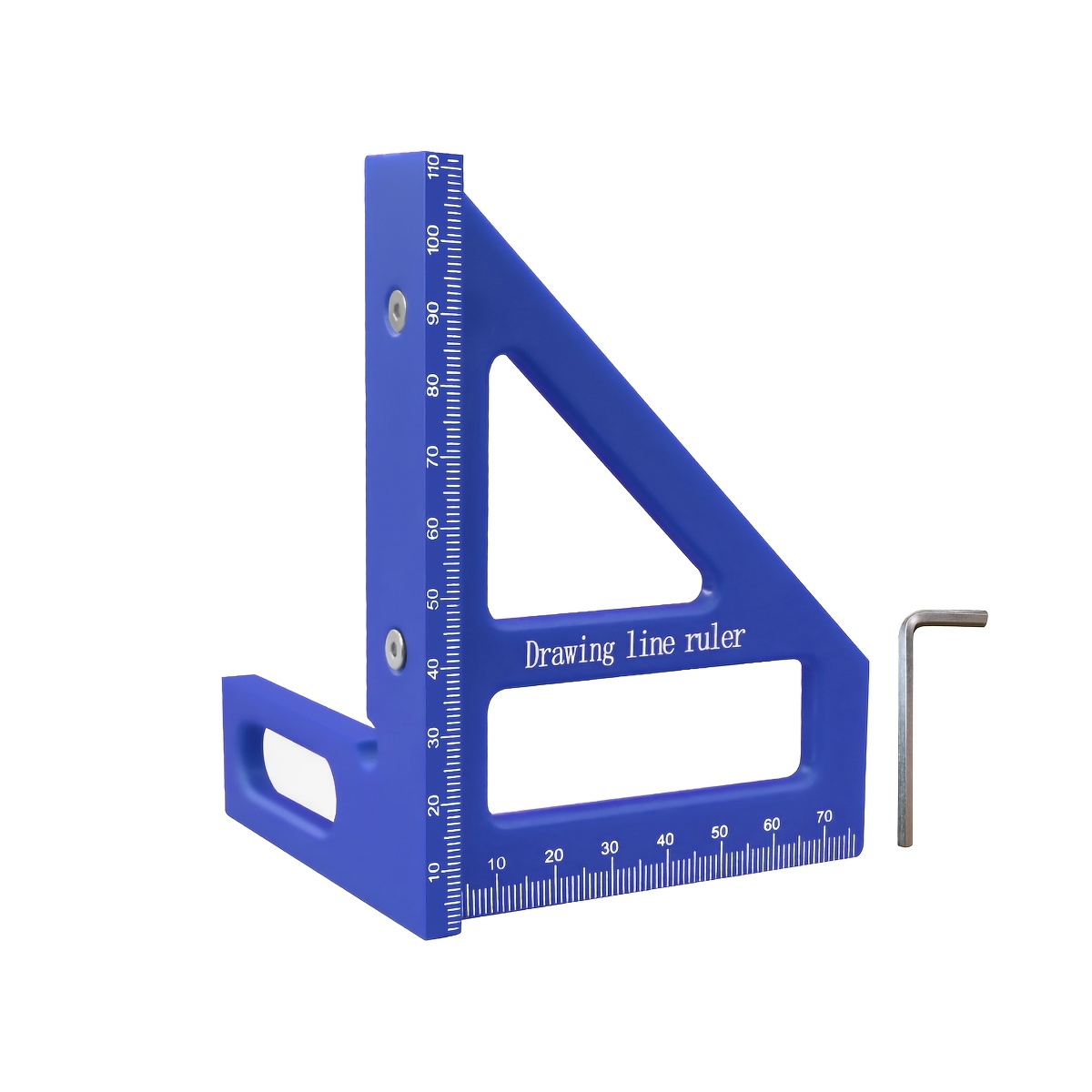 TEMU Multipurpose Measuring Ruler Made Of Material, Featuring Woodworking Square, Protractors, Triangle, And Marking Gauge