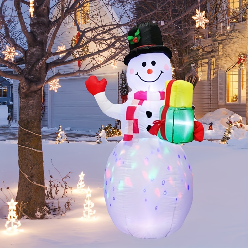 

5ft Led Snowman Inflatable Christmas Decoration - Outdoor Yard & Garden With Rotating Lights, & Easy Setup For