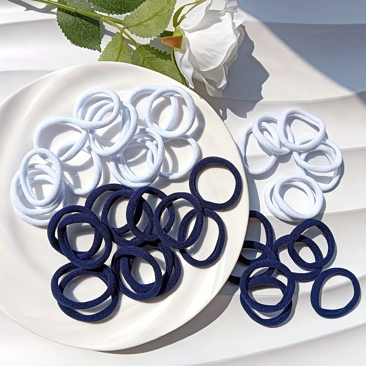 TEMU [seamless Hair Ties] High Elasticity Towel Hair Bands - Soft, Seamless, Non-damaging Rubber Hair Ties For Women - Hair, Ideal For Sports & Daily