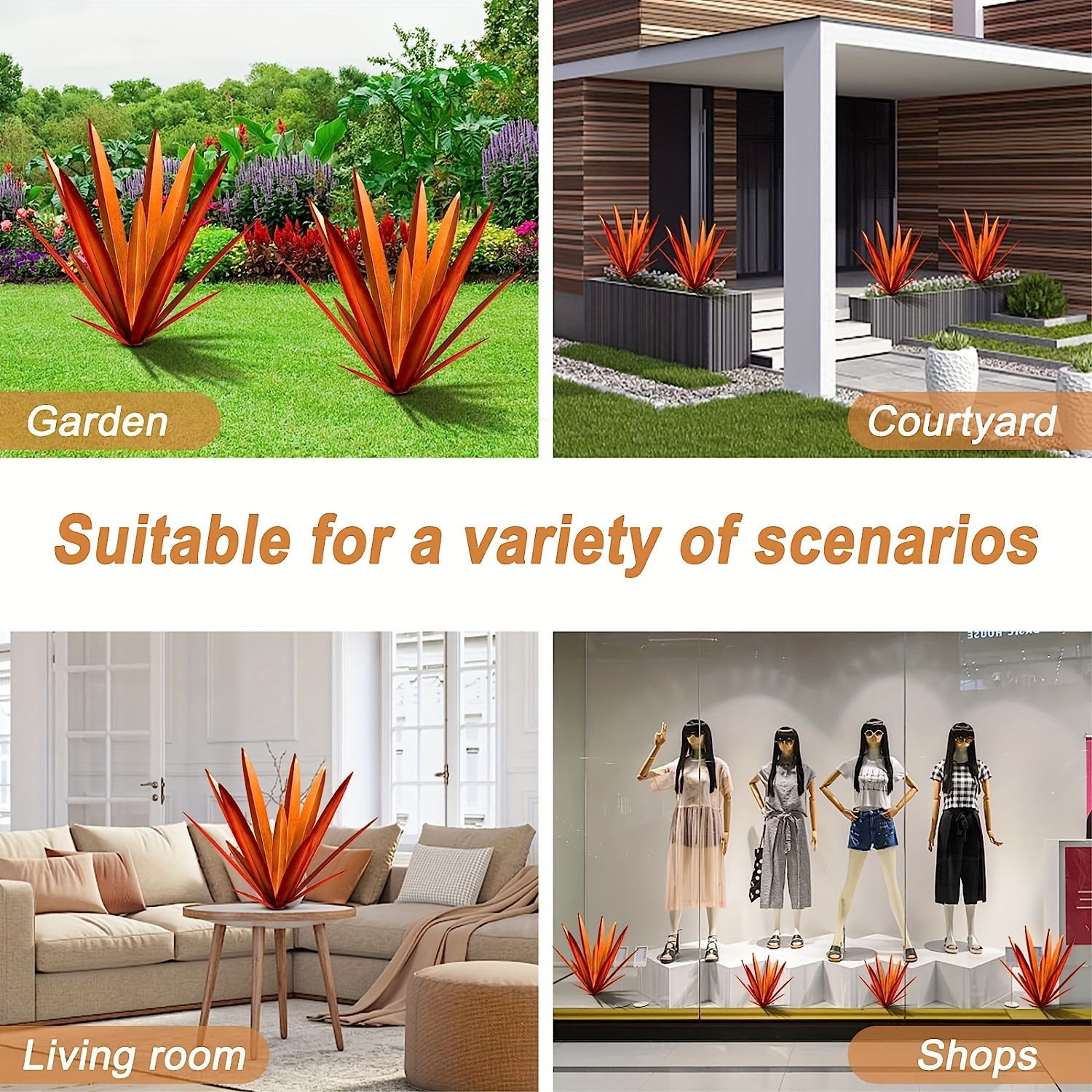 

1pc, Metal Agave Countryside Sculpture Diy Agave Plant Home Decoration Rural Agave Garden Decoration Indoor Statue Lawn Pile Decoration Garden