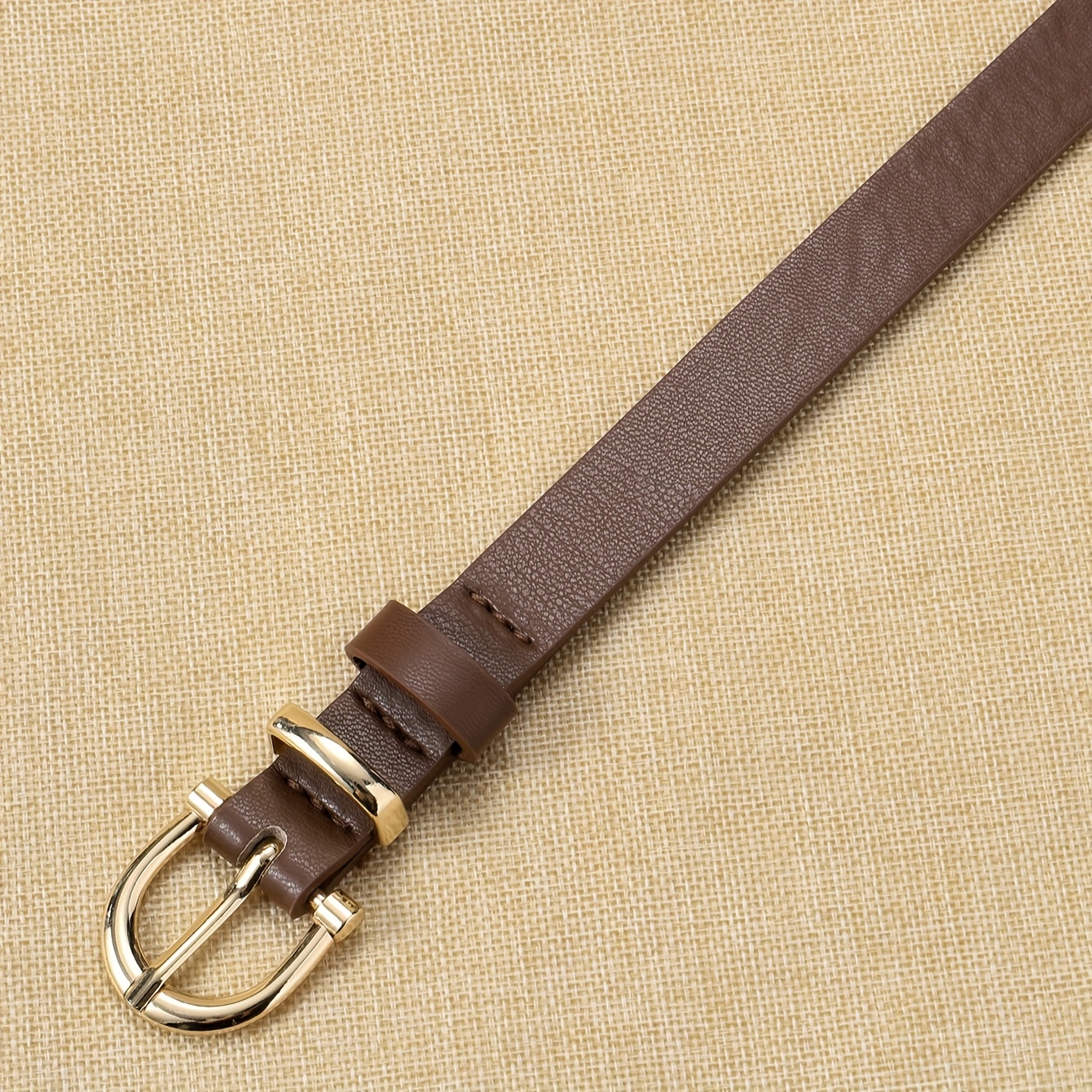 TEMU A Women's Belt Dress Jeans Genuine Decoration Skirt Versatile Pin Buckle Belt Thin Style