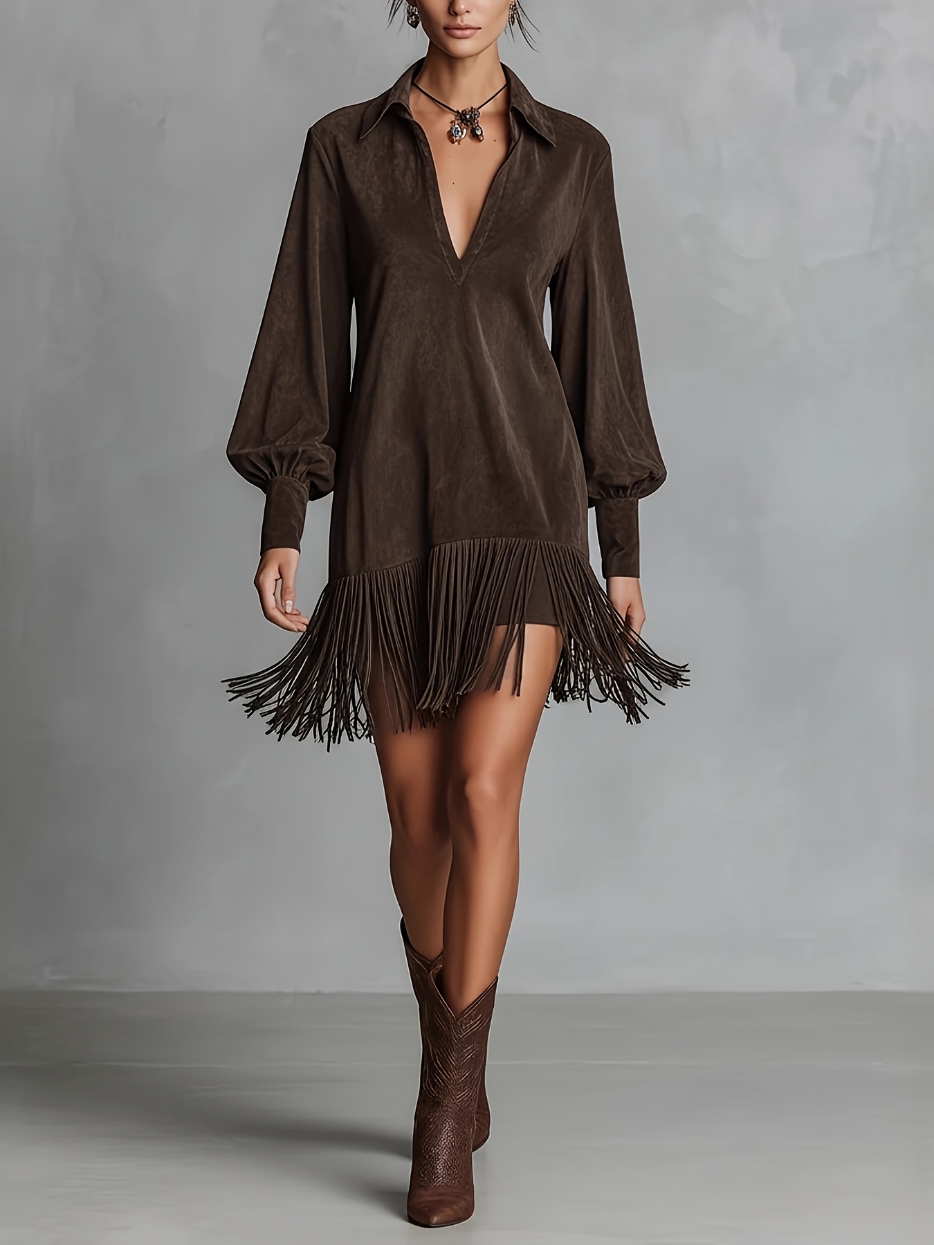 fringe dress sold on Temu United States