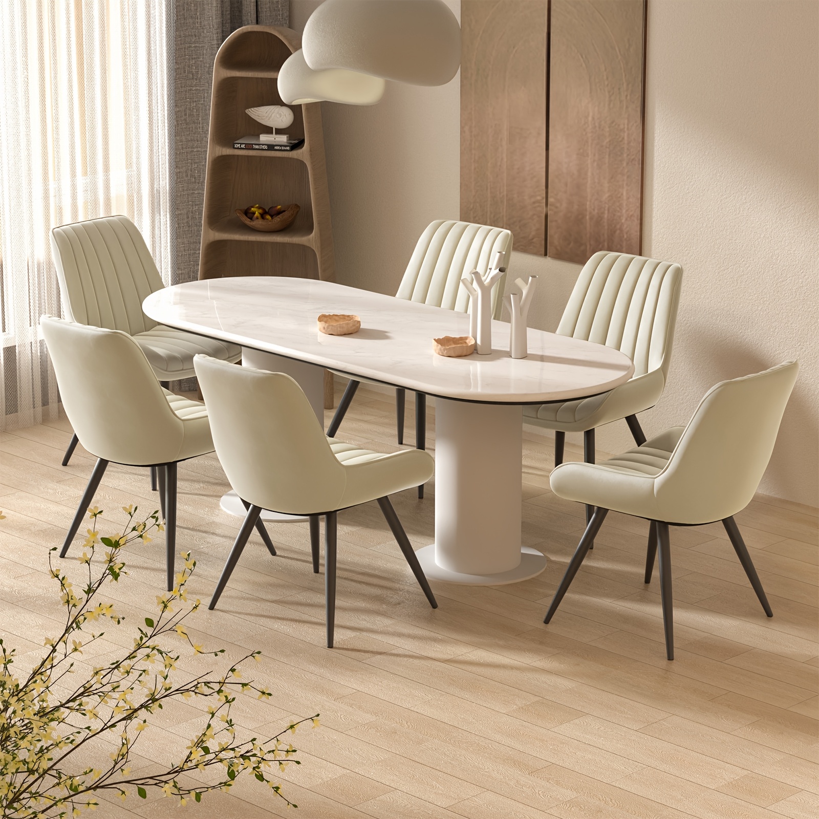 Dining Room Chairs, Set Of 2/4/6, Kitchen Chairs, Upholstered Chairs With Metal Legs, Living Room Chair With Backrest Seat Cushion, For Dining Room, Reception Chair, Office