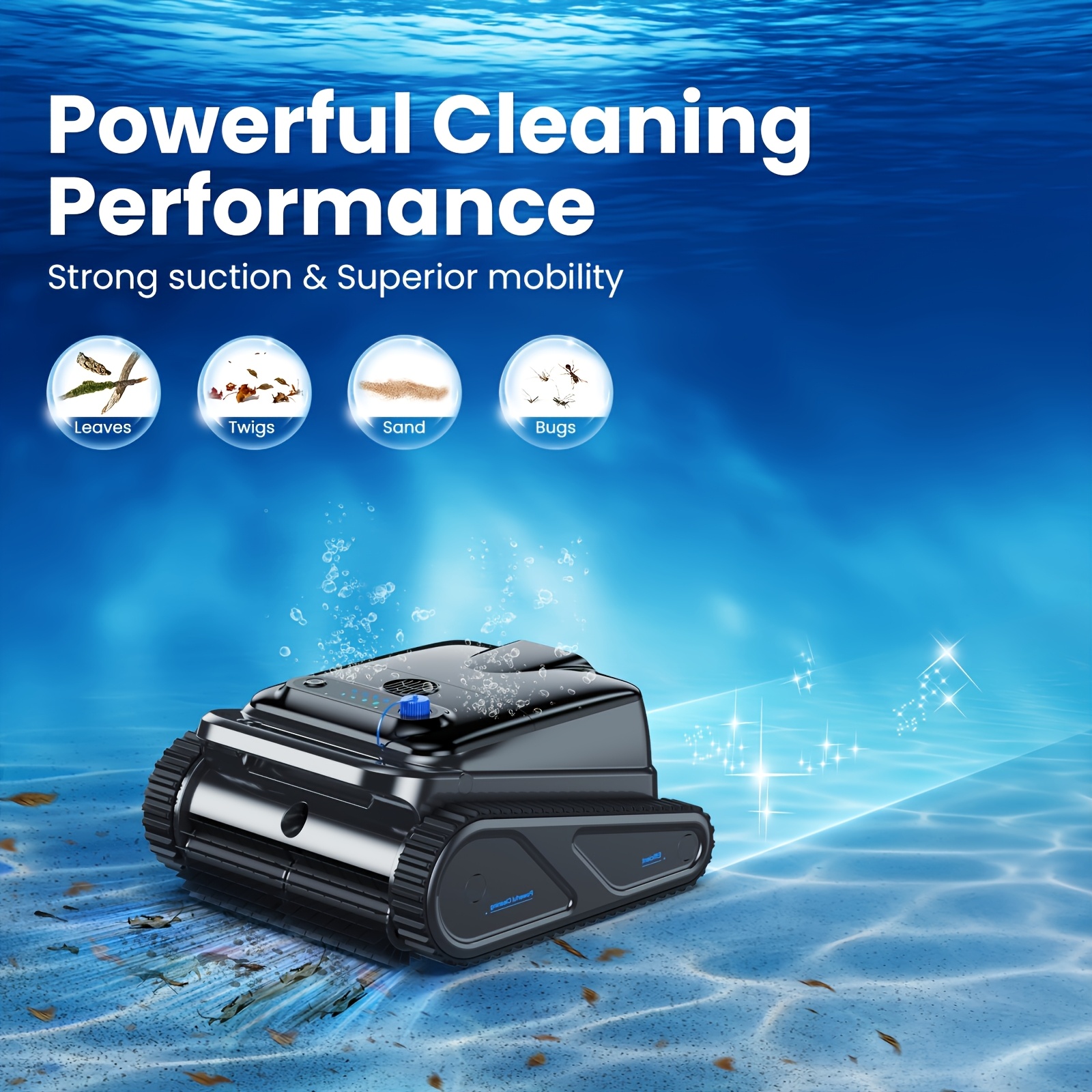 Image of 2026 New Inse Cordless Robotic Pool Cleaner Automatic Pool Vacuum, Cleaning , Ipx8, 36000pa, Rechargeable Battery With Long , Auto Self-parking Along Pool Wall, Easy To Clean & , Lightweight