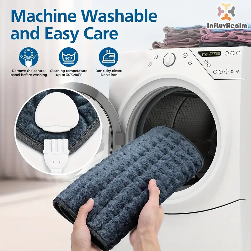 electric heating pad for back neck shoulder knee leg 6 heat levels up to 150 f 2 hour auto off 12x24 inch soft flannel machine washable gift for men mom dad portable heat premium look pad durable Product details 6