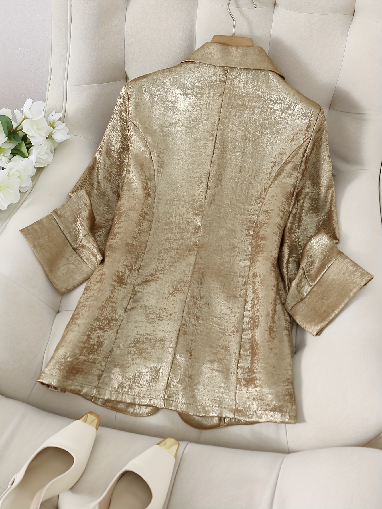 slim fit dress slacks Heritage Lurex Ribbon Chain Trim Knit Jacket main image 0